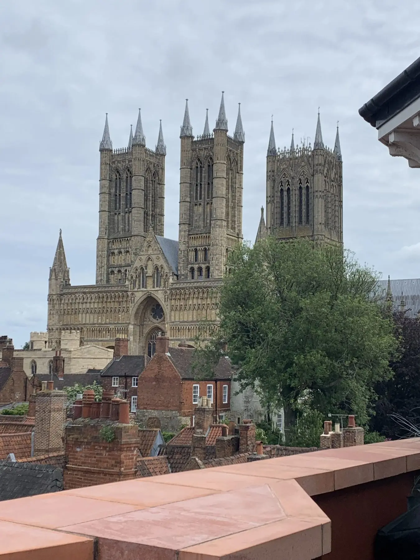 Lincoln Cathedral seen over the roof terrace